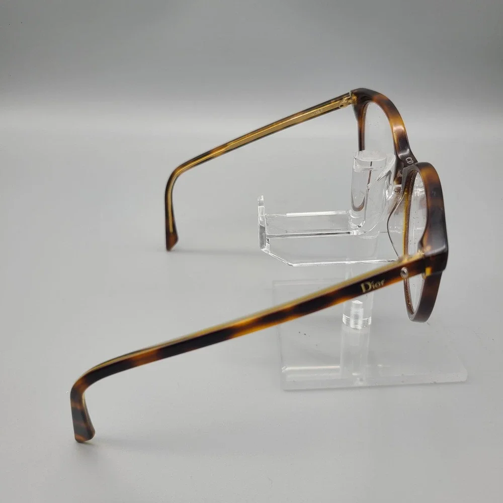 Christian Dior Montaigne 16 Eyeglasses Dark Havana Tortoise Gold Cat Eye Frames